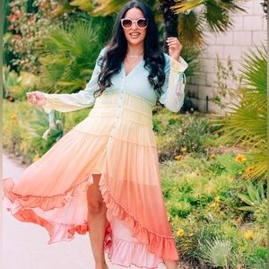 Chicwish rainbow maxi dress